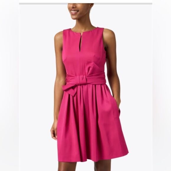 PAULE KA Fuschia Pink Ottoman Stretch Dress 8 NWT - Picture 2 of 15
